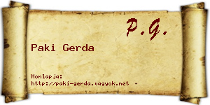Paki Gerda névjegykártya